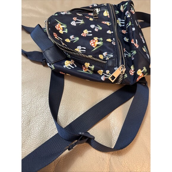 Dark Blue with Colorful Mushroom Small Backpack/Purse/Bag - Picture 2 of 6